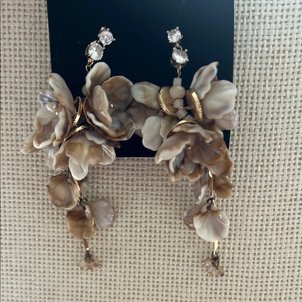 Anthropology Floral Drop Earrings